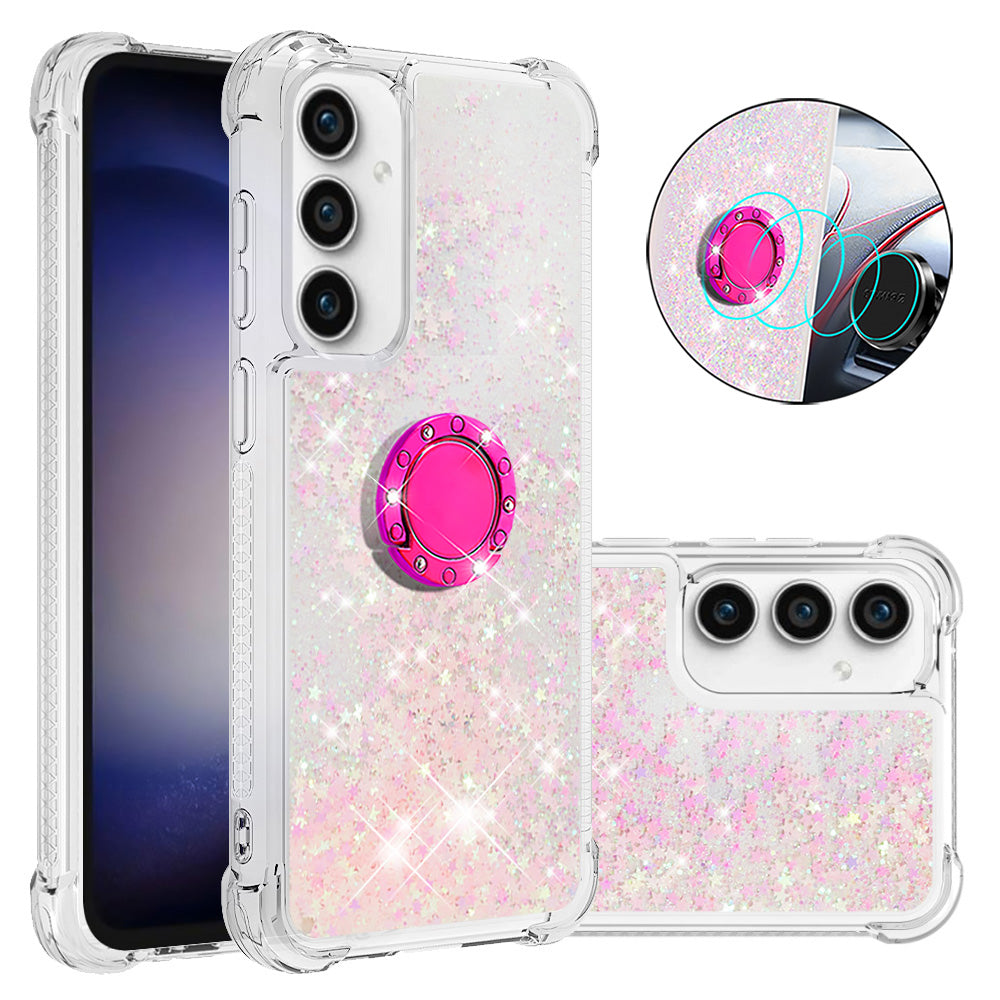 YB Quicksand Series-7 For Samsung Galaxy S23 FE Kickstand TPU Case Floating Bling Glitter Phone Cover YB Quicksand Series-7 For Samsung Galaxy S23 FE Kickstand TPU Case Floating Bling Glitter Phone Cover
